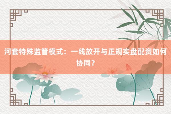 河套特殊监管模式：一线放开与正规实盘配资如何协同？