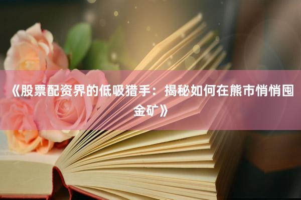 《股票配资界的低吸猎手：揭秘如何在熊市悄悄囤金矿》